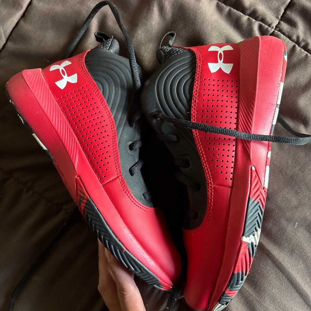 Under Armour Red and Black Sneakers